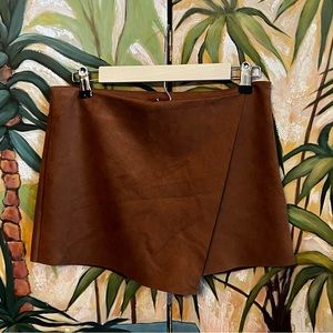 Forever 21 Camel/Tan Faux Suede Skort